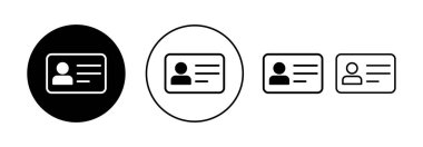 Web ve mobil uygulama için lisans simgesi vektörü. Kimlik kartı simgesi. Sürücü ehliyeti, personel kimlik kartı 