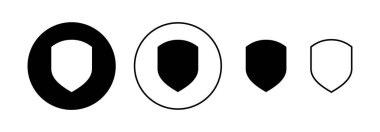 Web ve mobil uygulama için kalkan simgesi vektörü. Koruma ikonu. Güvenlik işareti ve sembol