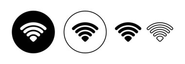 Web ve mobil uygulama için Wifi simgesi vektörü. İşaret işareti ve sembol. Kablosuz simge