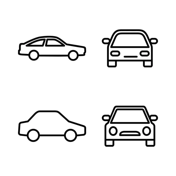汽车图标向量 汽车标志和符号 小轿车 — 图库矢量图片