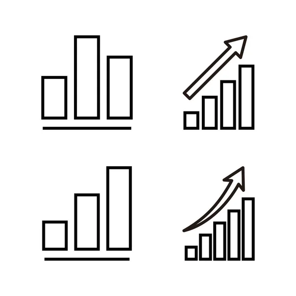 成長中のグラフアイコンベクトル チャートの記号と記号 図のアイコン — ストックベクタ