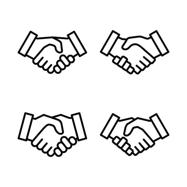 Вектор Значка Рукопожатия Деловой Знак Рукопожатия Символ Контакт Соглашение — стоковый вектор