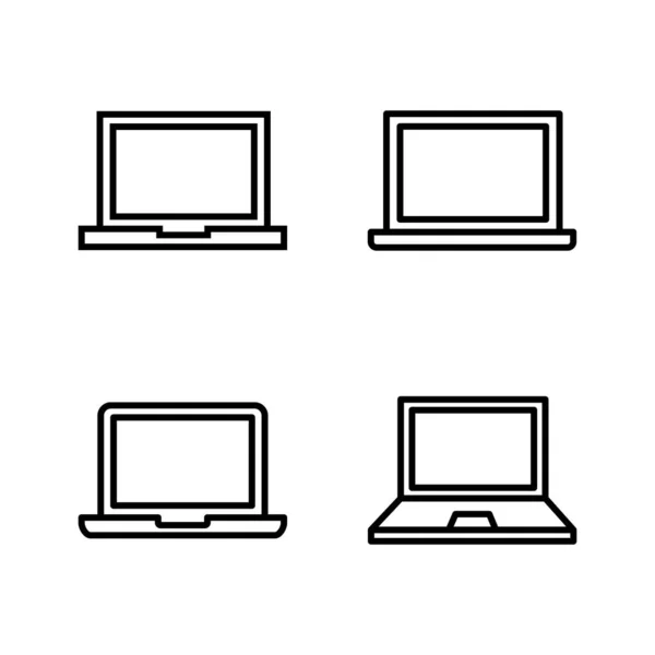 笔记本电脑图标向量 计算机符号和符号 — 图库矢量图片