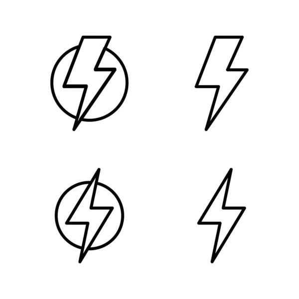 Icono Del Rayo Vector Signo Eléctrico Símbolo Icono Poder Señal — Archivo Imágenes Vectoriales