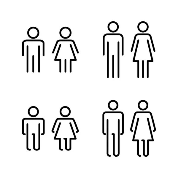 Man Woman Icon Vector Male Female Sign Symbol Girls Boys — Stock Vector