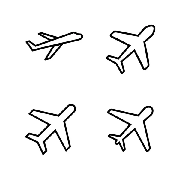 Vliegtuig Icoon Vector Vliegtuig Teken Symbool Vluchttransportsymbool Reisbord Vliegtuig — Stockvector