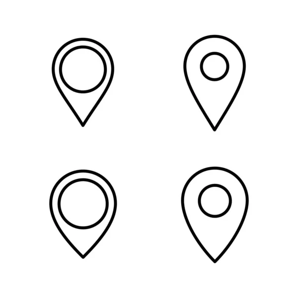 Pin Vector Icono Signo Ubicación Símbolo Icono Destino Pin Mapa — Archivo Imágenes Vectoriales