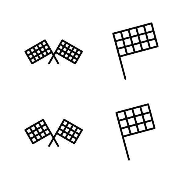 Icon Vektor Der Rennflagge Renn Flagge Zeichen Und Symbol Kariertes — Stockvektor