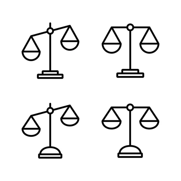 Waga Wektora Ikony Ikona Skali Prawa Podpis Symbol Sprawiedliwości — Wektor stockowy