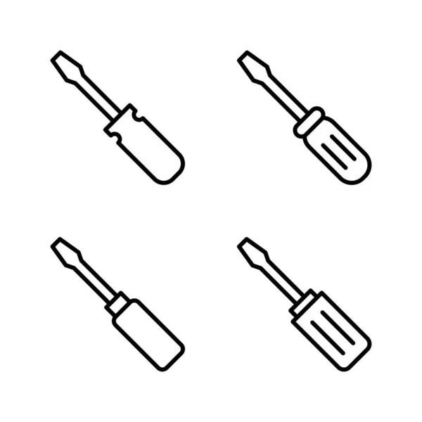 Znak Ikony Śrubokręta Vector Tools Symbol — Wektor stockowy