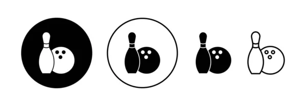 Bowling Icon Vector Web Mobile App Bowling Ball Pin Sign — Stockvektor