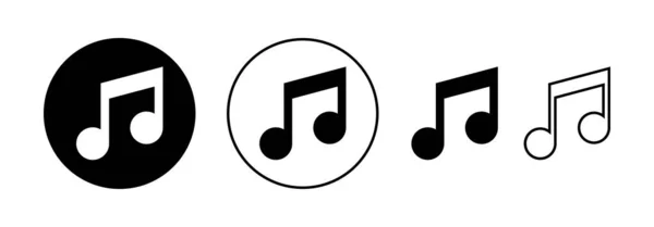 网络应用和移动应用的音乐图标向量 注意音乐符号和符号 — 图库矢量图片