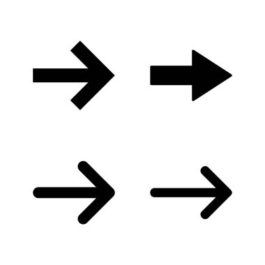 Ok simgesi vektörü. Web tasarımı için ok işareti ve sembol.