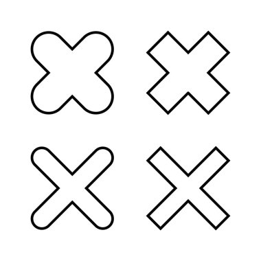 Simge vektörünü kapat. İşareti ve sembolü sil. çapraz işaret