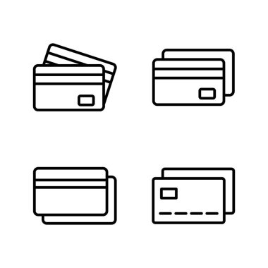 Kredi kartı ikon vektörü. Kredi kartı ödeme imzası ve sembolü