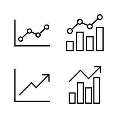 Grafik simgesi vektörü büyüyor. Çizelge ve sembol. diyagram simgesi