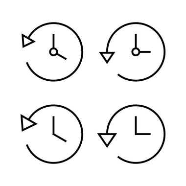 Tarih simgesi vektörü. Son olay geçmişi işareti ve simgesi
