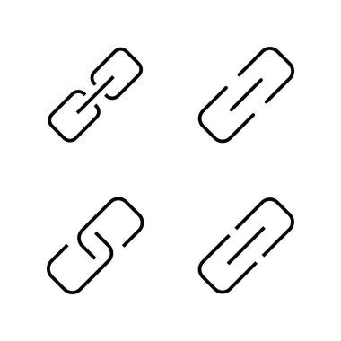 Bağlantı simgesi vektörü. Hiper bağlantı zinciri işareti ve sembolü