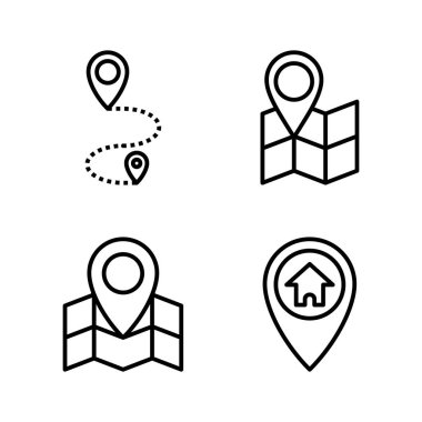 Haritalar ve simge vektörü. konum işareti ve sembol. coğrafi konum, imleç simgesi.