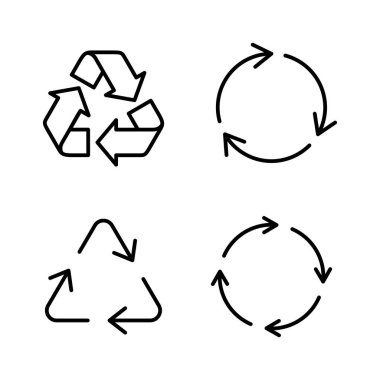 Simge vektörünü geri dönüştür. Geri dönüşüm işareti ve sembolü.