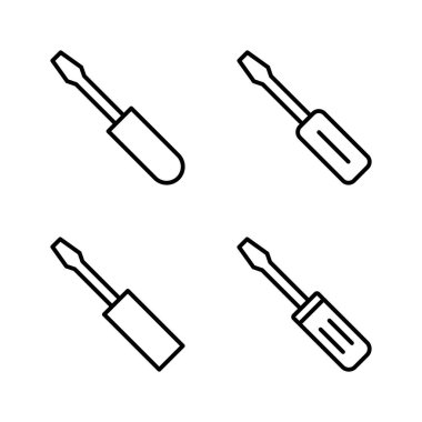 Tornavida simgesi vektörü. Araçlar işareti ve sembol