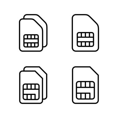 Sim kart simge vektörü. çift sim kart işareti ve sembol