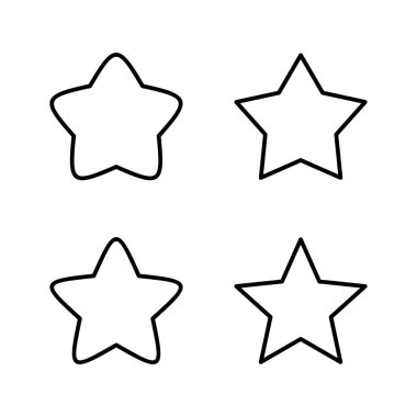 Yıldız simgesi vektörü. Reyting işareti ve sembol. favori yıldız simgesi