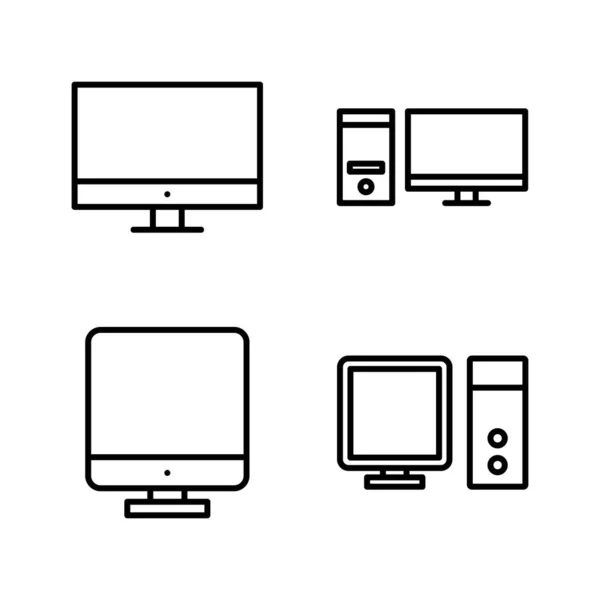 Computer Icon Vektor Zeichen Und Symbol Des Computermonitors — Stockvektor