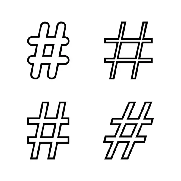 Vector Ícone Hashtag Hashtag Sinal Símbolo — Vetor de Stock