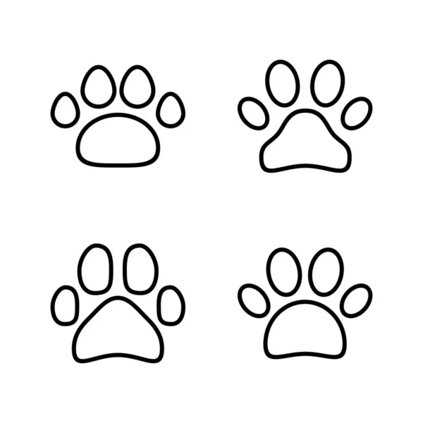 Pfotensymbolvektor Pfotenabdruck Zeichen Und Symbol Pfote Für Hund Oder Katze — Stockvektor