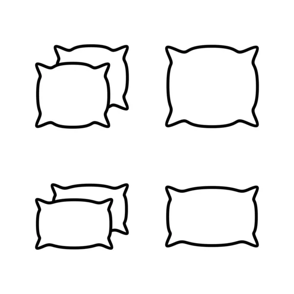 枕头图标向量 枕头的标志和符号 舒适的绒毛枕头 — 图库矢量图片