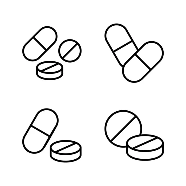 填充图标向量 胶囊图标 药物标志和符号 — 图库矢量图片