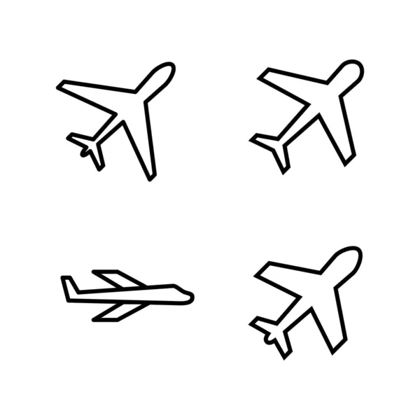 Vetor Ícone Avião Sinal Símbolo Avião Símbolo Transporte Aéreo Sinal — Vetor de Stock