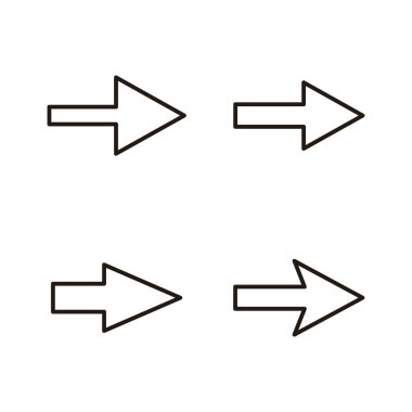 Ok simgesi vektörü. Web tasarımı için ok işareti ve sembol.