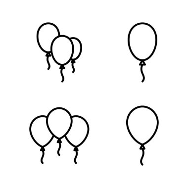 Balon simgesi vektörü. Parti balonu işareti ve sembolü