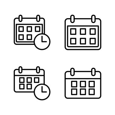 Takvim simgesi vektörü. Takvim işareti ve sembol. Simge simgesini ayarla