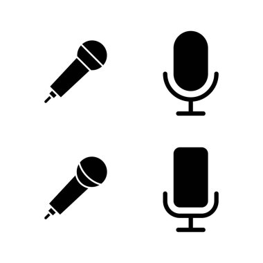 Mikrofon ikon vektörü. Karaoke işareti ve sembol