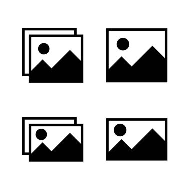 Resim simgesi vektörü. Fotoğraf galerisi işareti ve sembol. resim simgesi