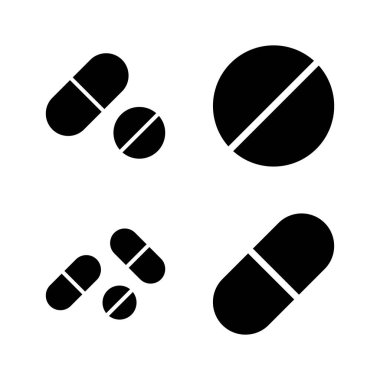 İlaç ikon vektörü. Kapsül simgesi. Uyuşturucu işareti ve sembol