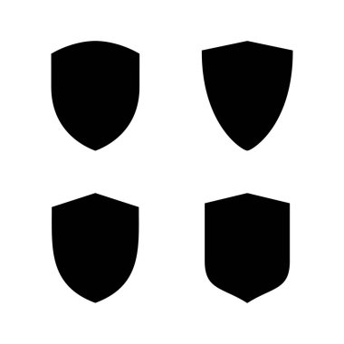 Kalkan simgesi vektörü. Koruma ikonu. Güvenlik işareti ve sembol