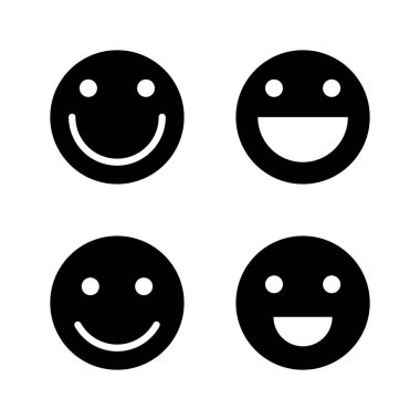 Gülümse ikon vektörü. Gülümseme simgesi. Geribildirim işareti ve sembol