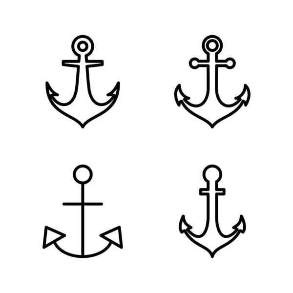 Вектор Иконок Якоря Знак Символ Якоря Якорная Икона — стоковый вектор
