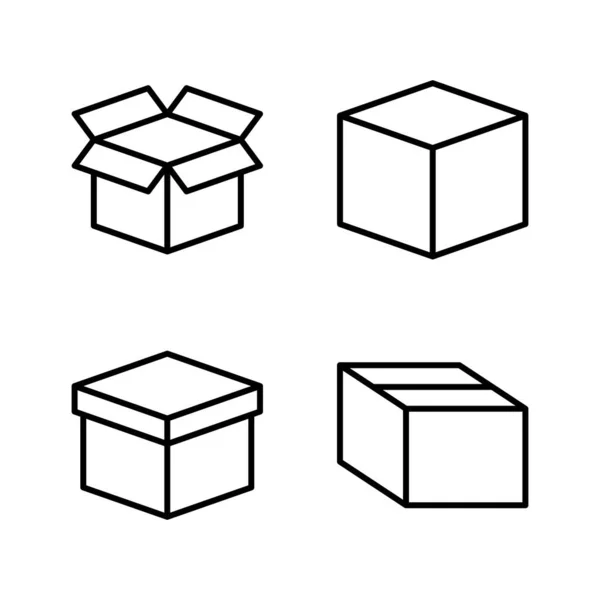 Icono Caja Vector Signo Caja Símbolo Paquete Paquete — Archivo Imágenes Vectoriales