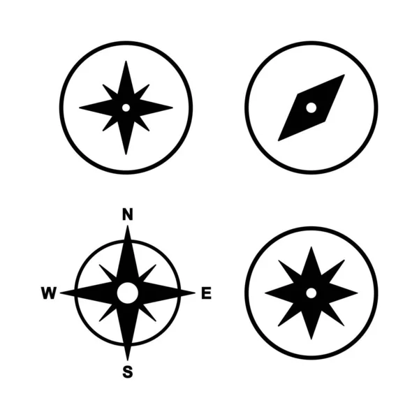 Kompas Icoon Vector Pijl Kompas Pictogram Teken Symbool — Stockvector