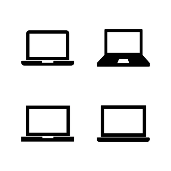ノートパソコンのアイコンベクトル コンピュータの記号と記号 — ストックベクタ
