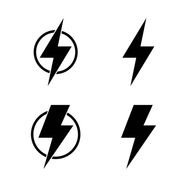 Вектор Піктограми Блискавки Електричний Знак Символ Значок Живлення Енергетичний Знак — стоковий вектор