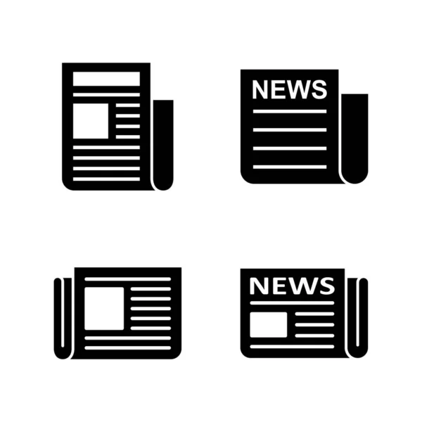Gazete Ikonu Vektörü Haber Kağıdı Işareti Sembolize — Stok Vektör