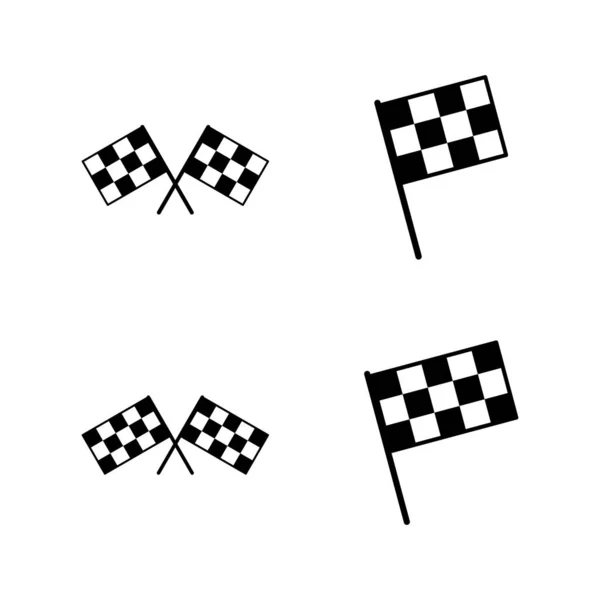 Racing Flag Icon Vector Race Flag Sign Symbol Checkered Racing — Stock Vector