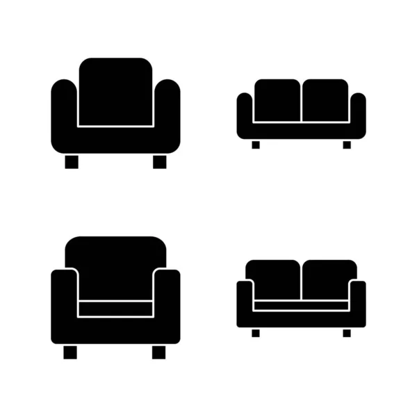 索法图标向量 沙发标志和符号 家具图标 — 图库矢量图片
