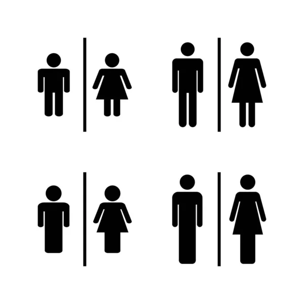 Toalett Ikon Vektor Tjejer Och Pojkar Toaletter Tecken Och Symbol — Stock vektor